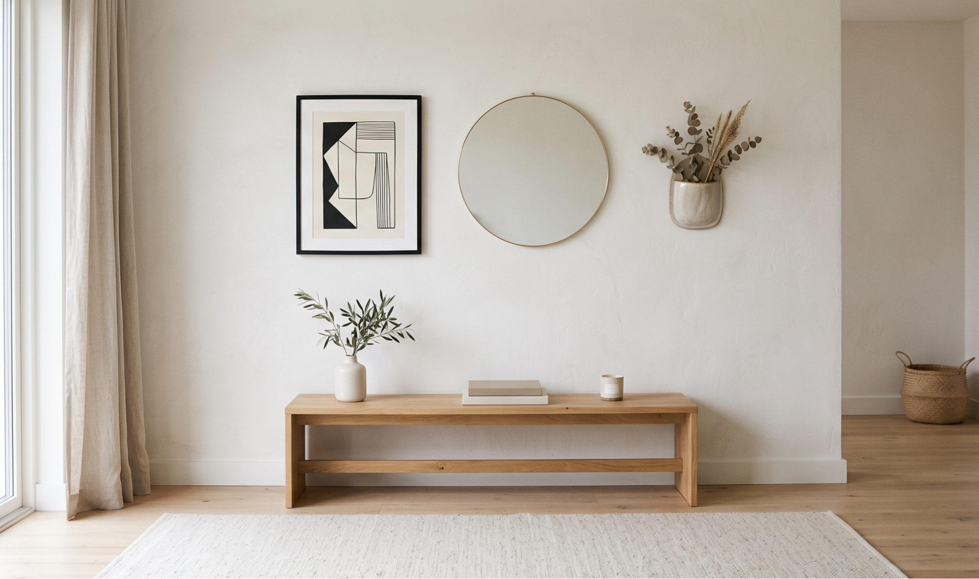 small white colour living area with white interior